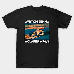 Ayrton Senna's McLaren Honda MP4/4 acquarelle style Illustration T-Shirt